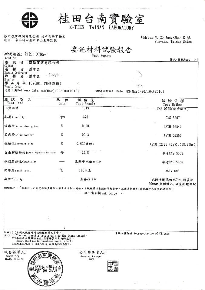 E 107 Test Report